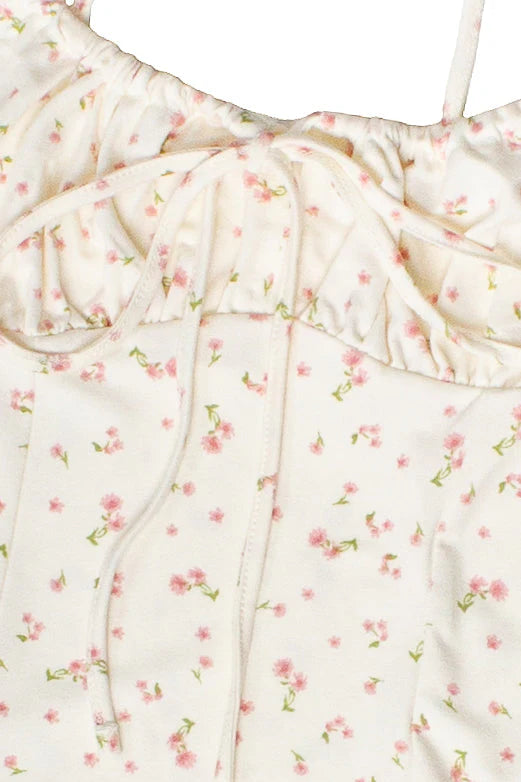Sleeveless Floral Milkmaid Midi Dress