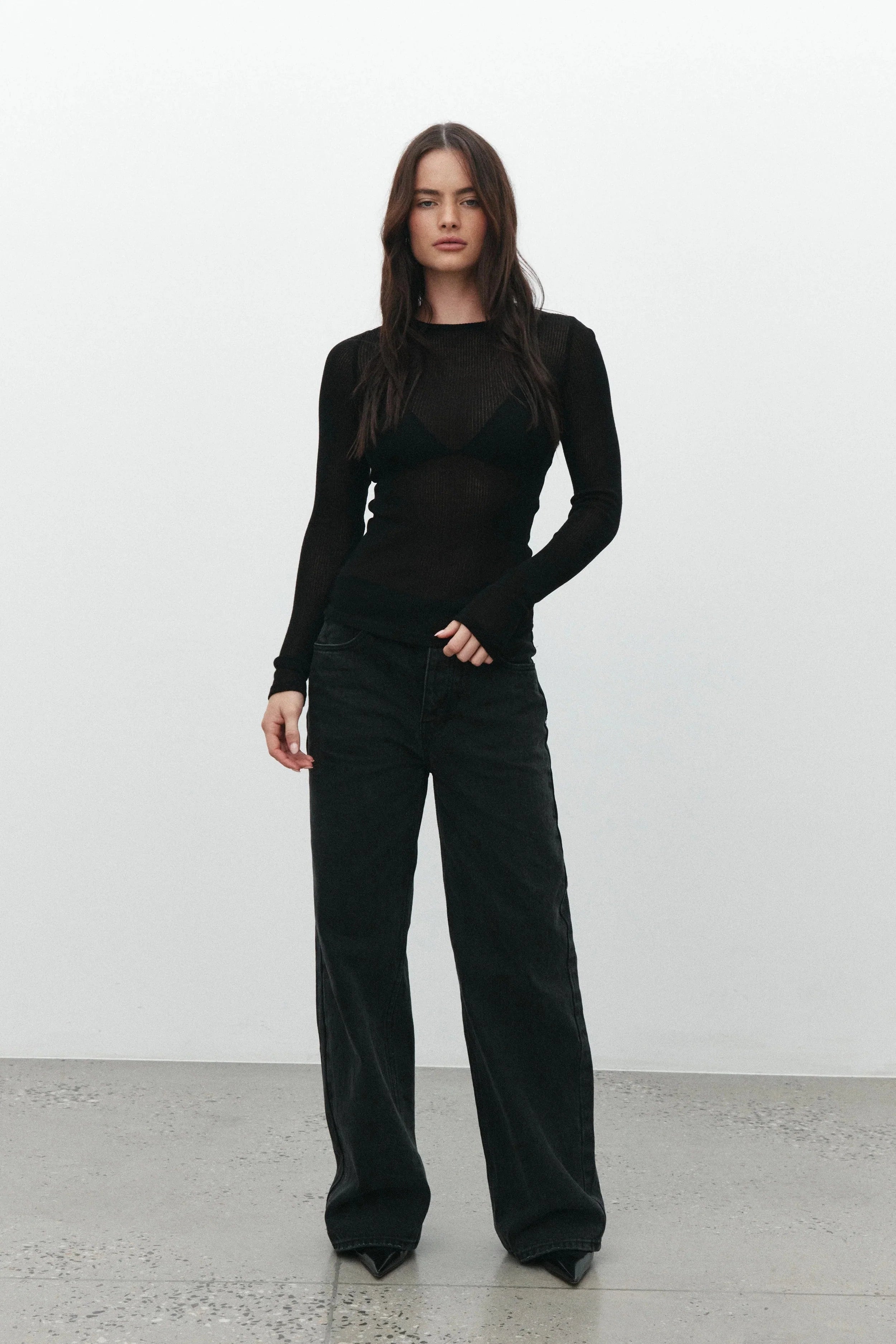 Myles Crew Neck Top - Black