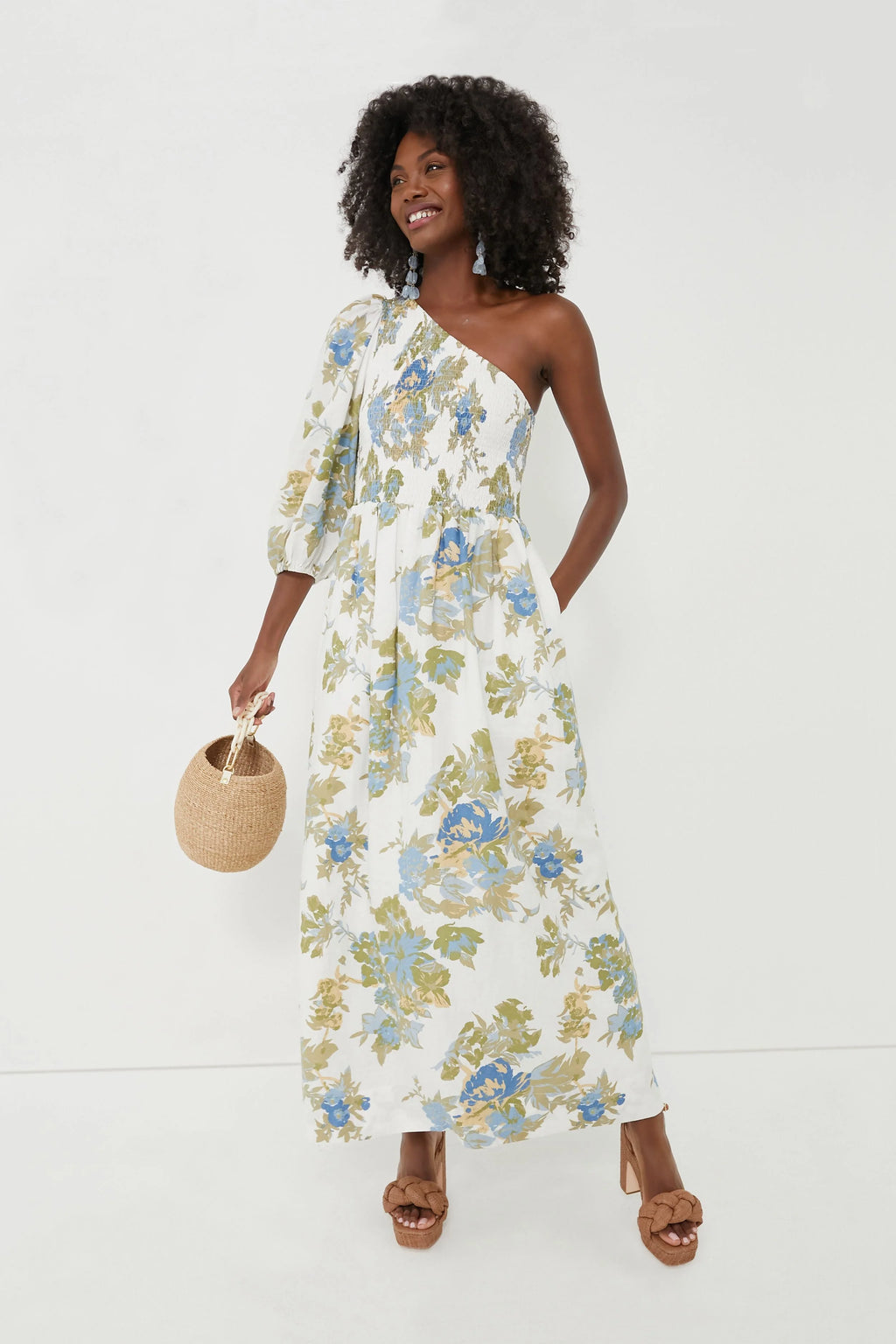 Ivory Escala Floral Anha Maxi Dress