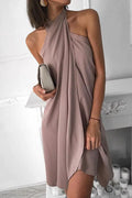 Saelina – Cross Halter Dress with Wrap Detail