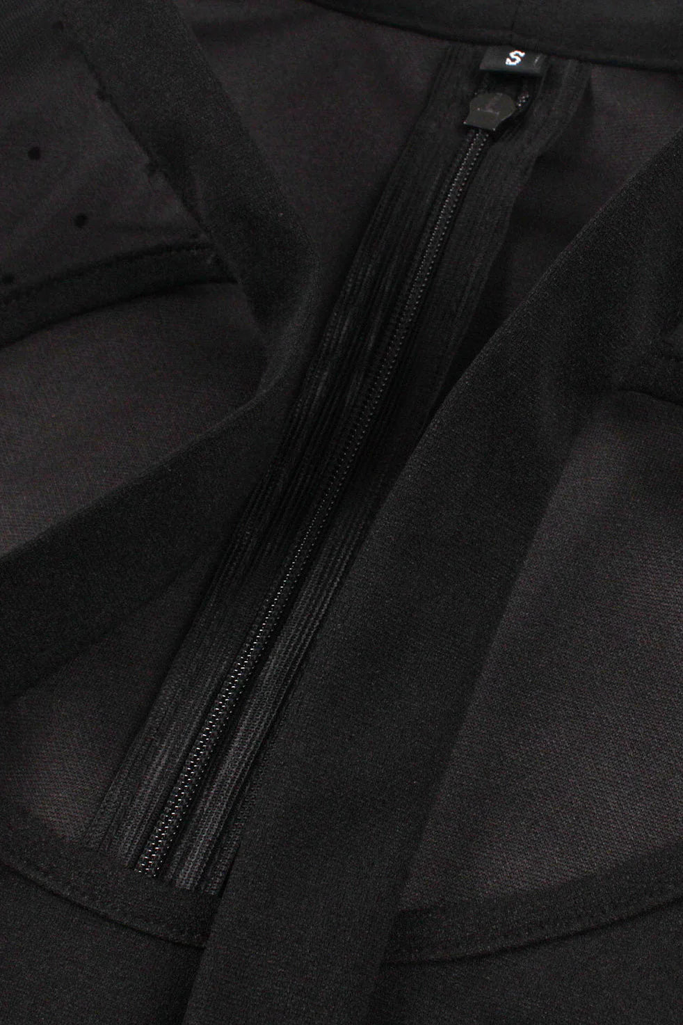 High Neck Embroidery Black Swing Dress