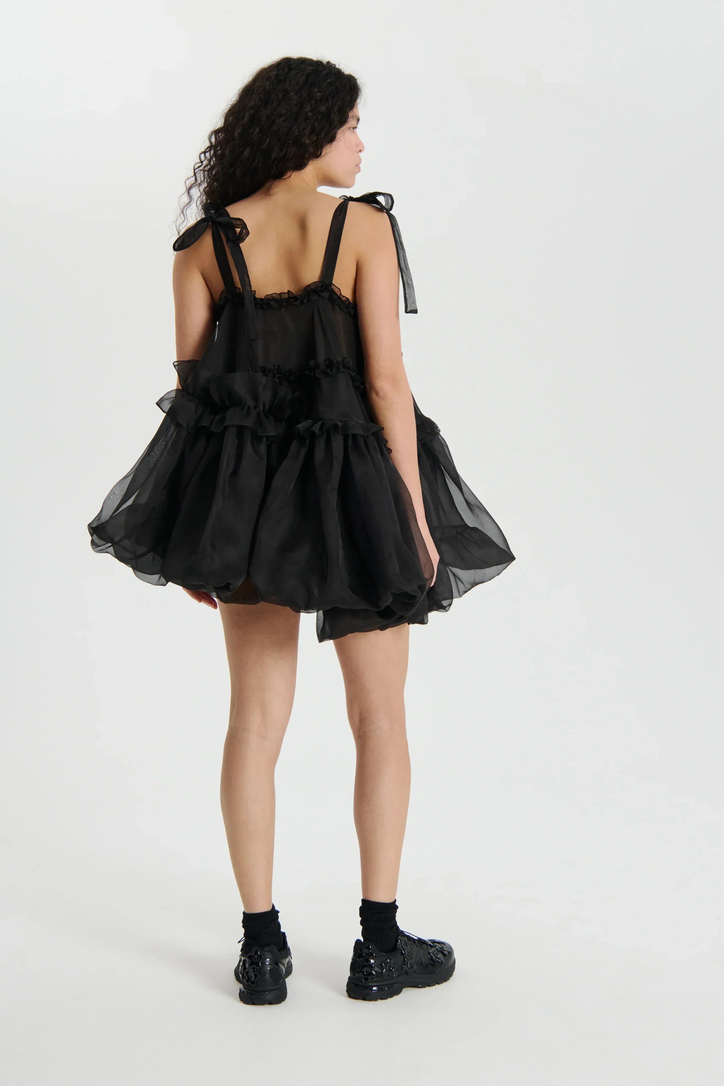 CRISTINA | DRESS SATIN ORGANZA BLACK