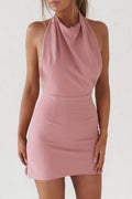 Backless Mini Dress - Blush