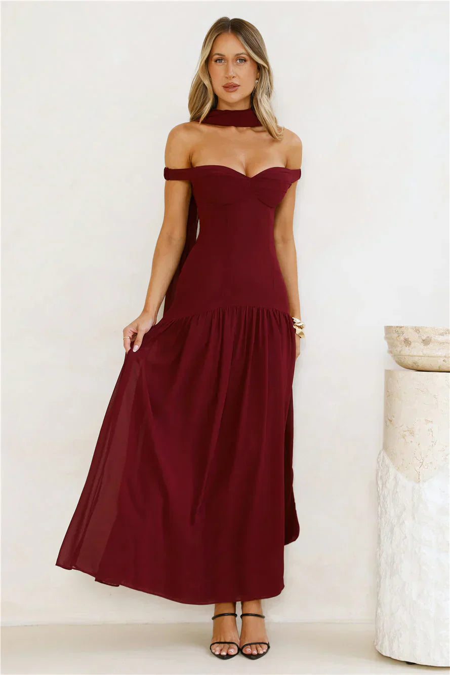 The Style Spotlight Off Shoulder Maxi Dress