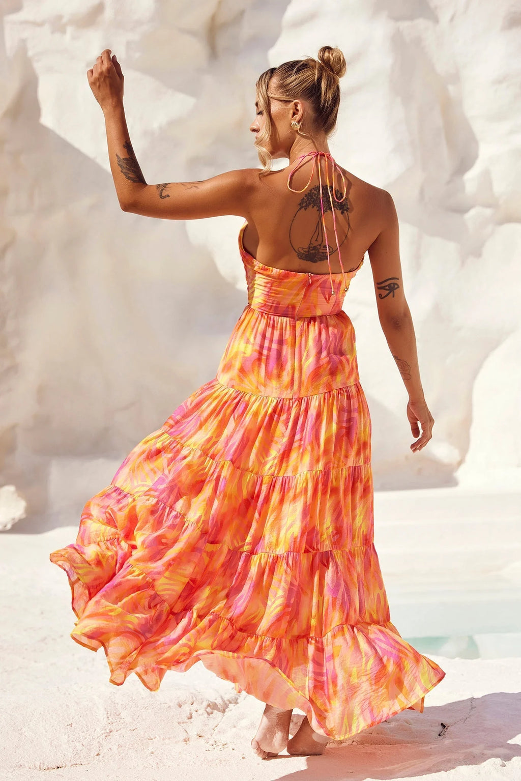 Dreamy Sun Maxi Dress - Orange Multi