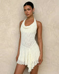 Fiorella Mini Dress - White : Lace : Cream