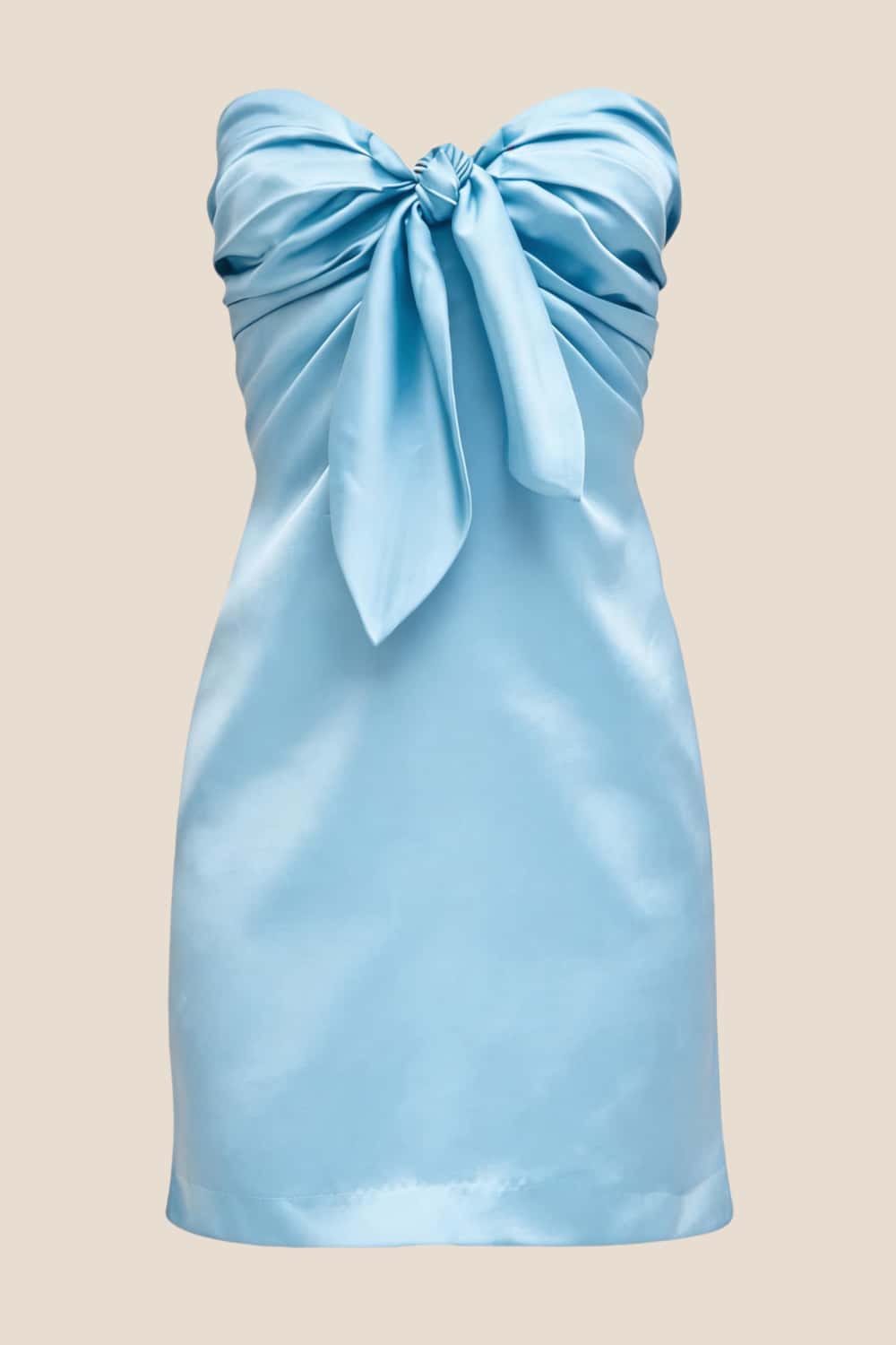 Strapless Orange Tie Front Short Dress
