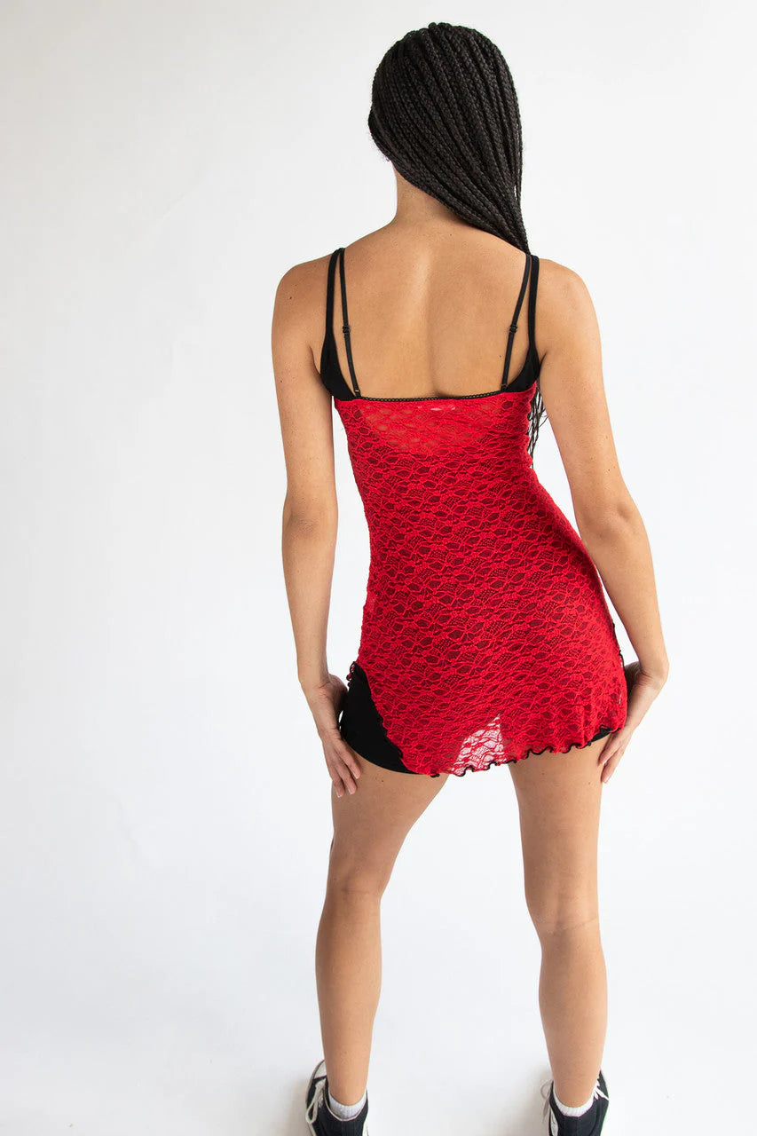 Lace and Bow Mini Dress