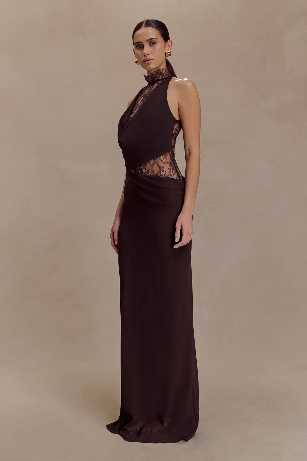 Livette - Lace Halter Maxi Dress