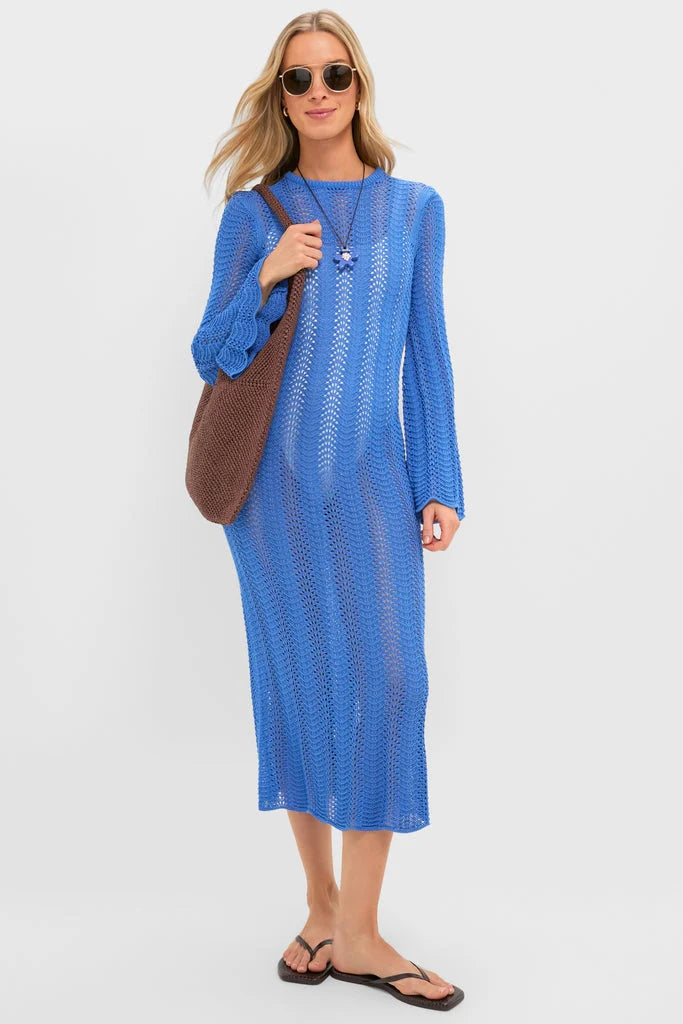 Cerulean Knit Comporta Midi Dress