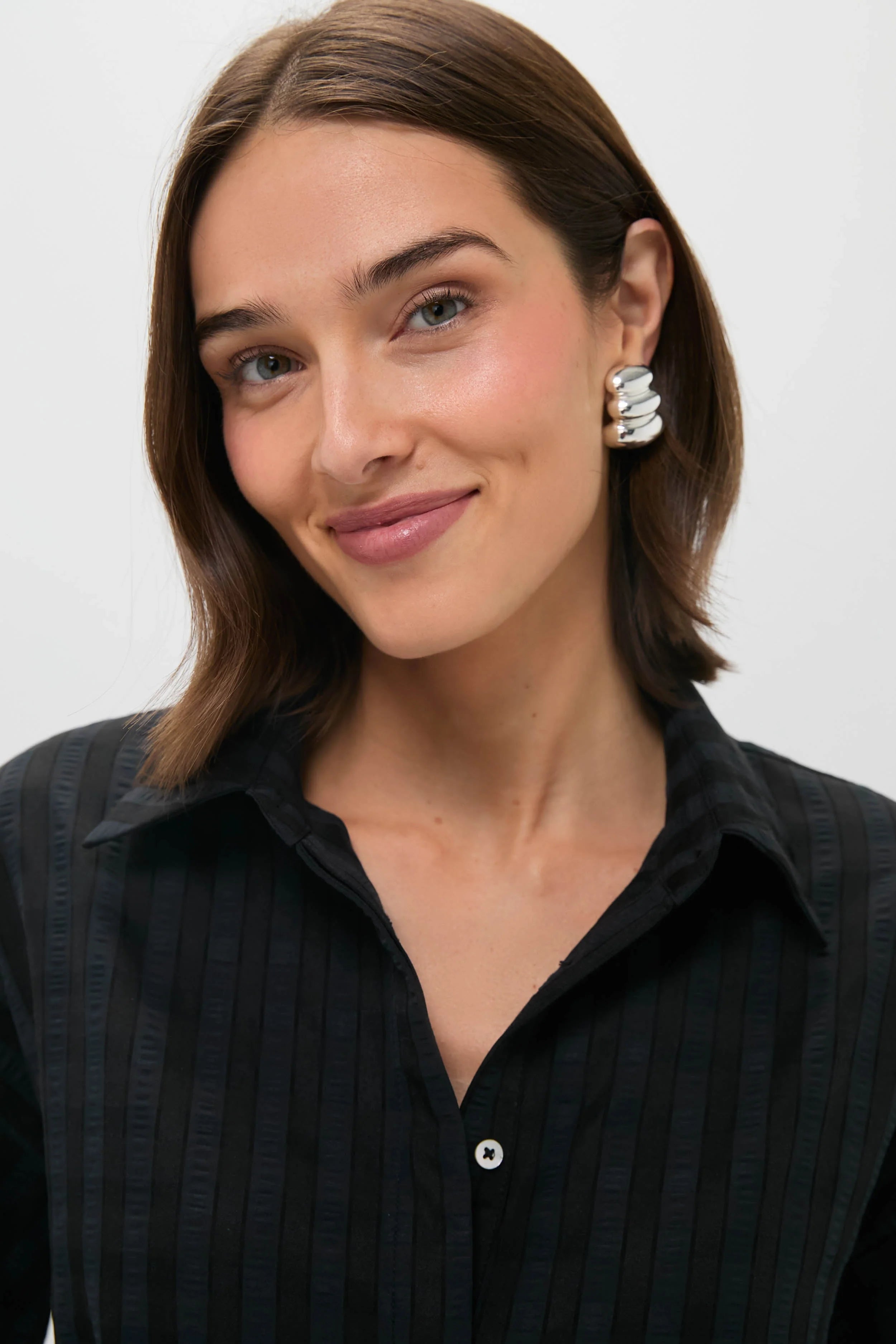 Black Windowpane Seersucker Zacara Dress