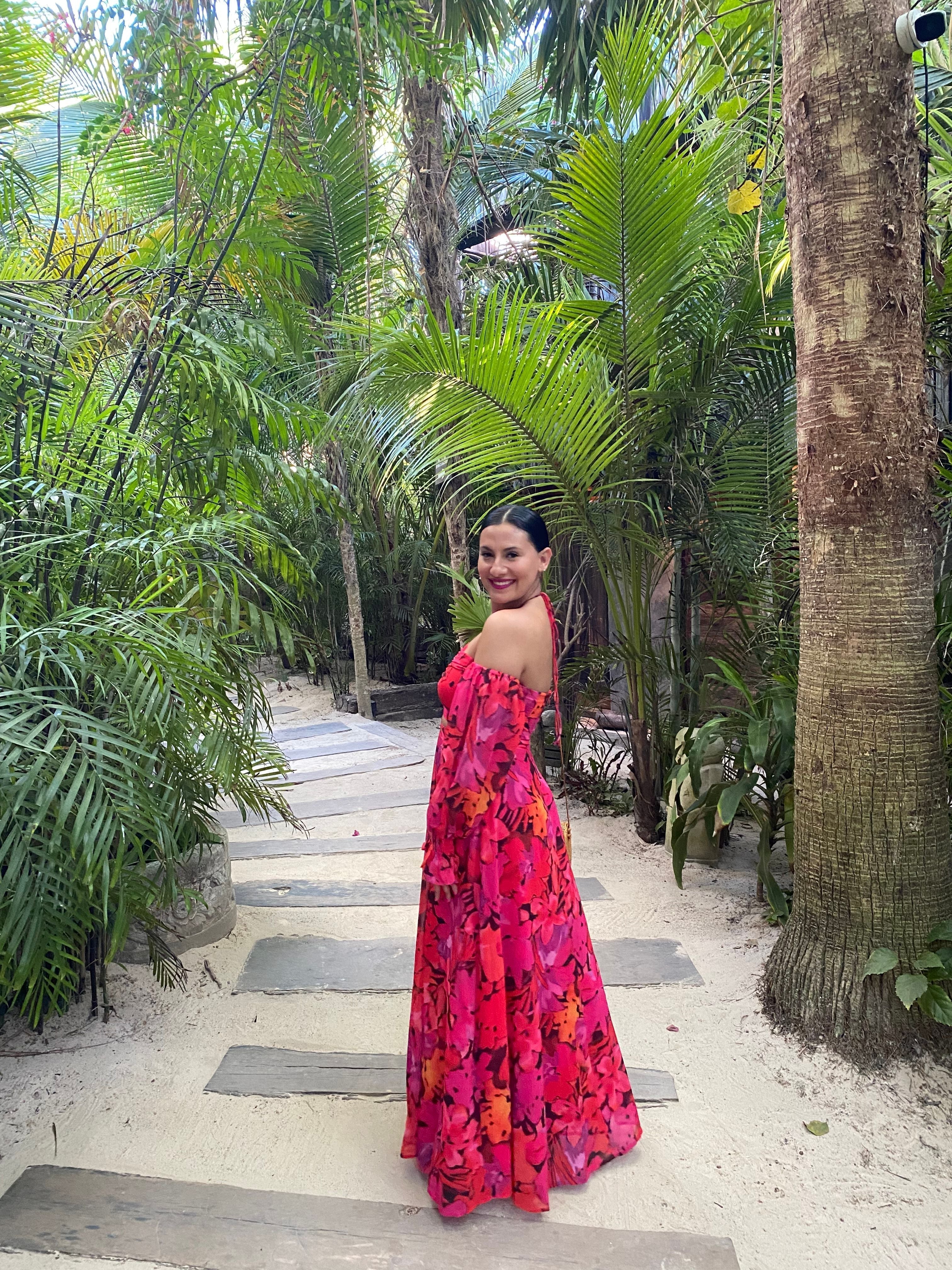 Kharma Maxi Dress - Orange Floral