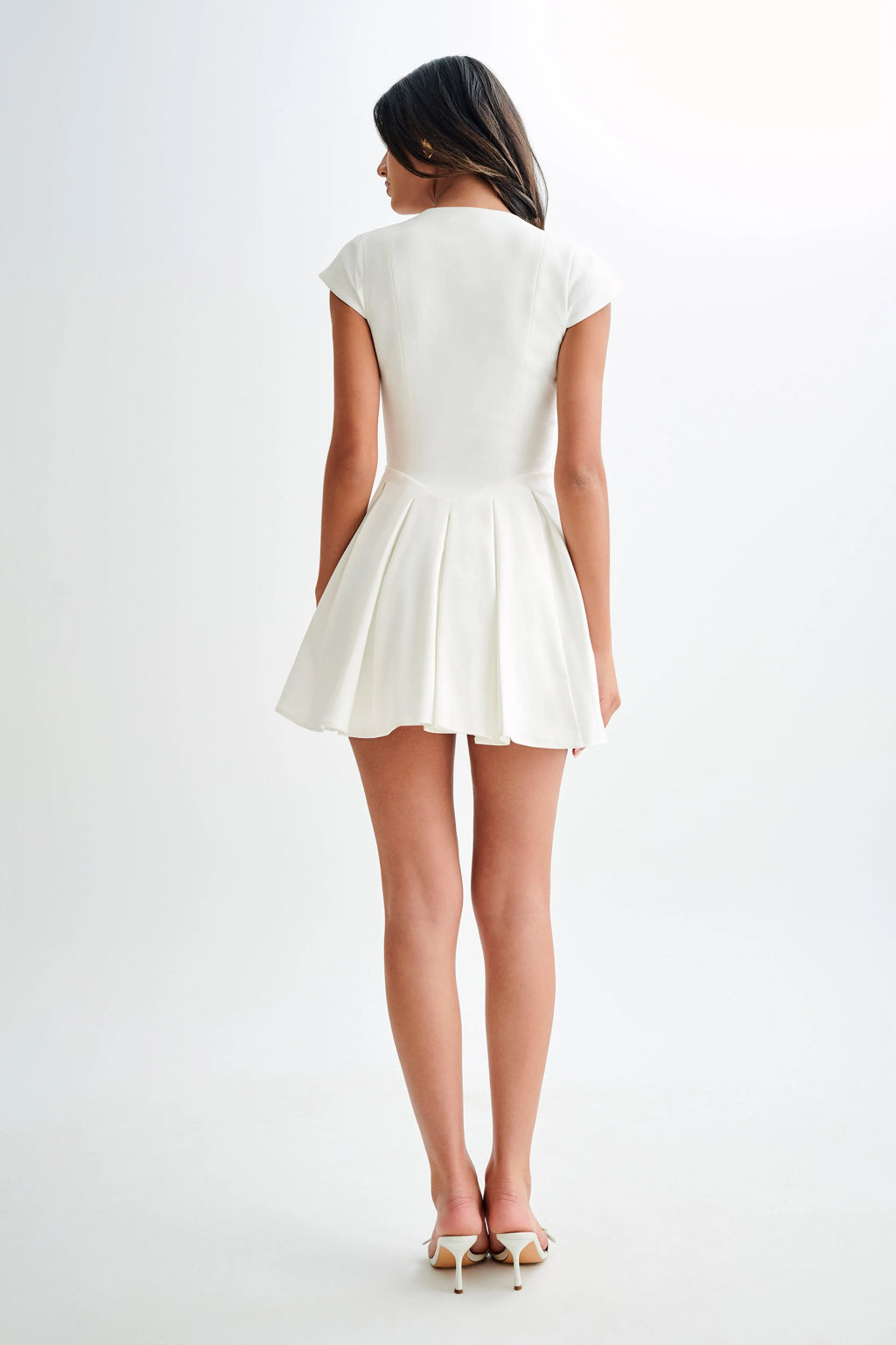 Keely Cotton Cap Sleeve Mini Dress - White