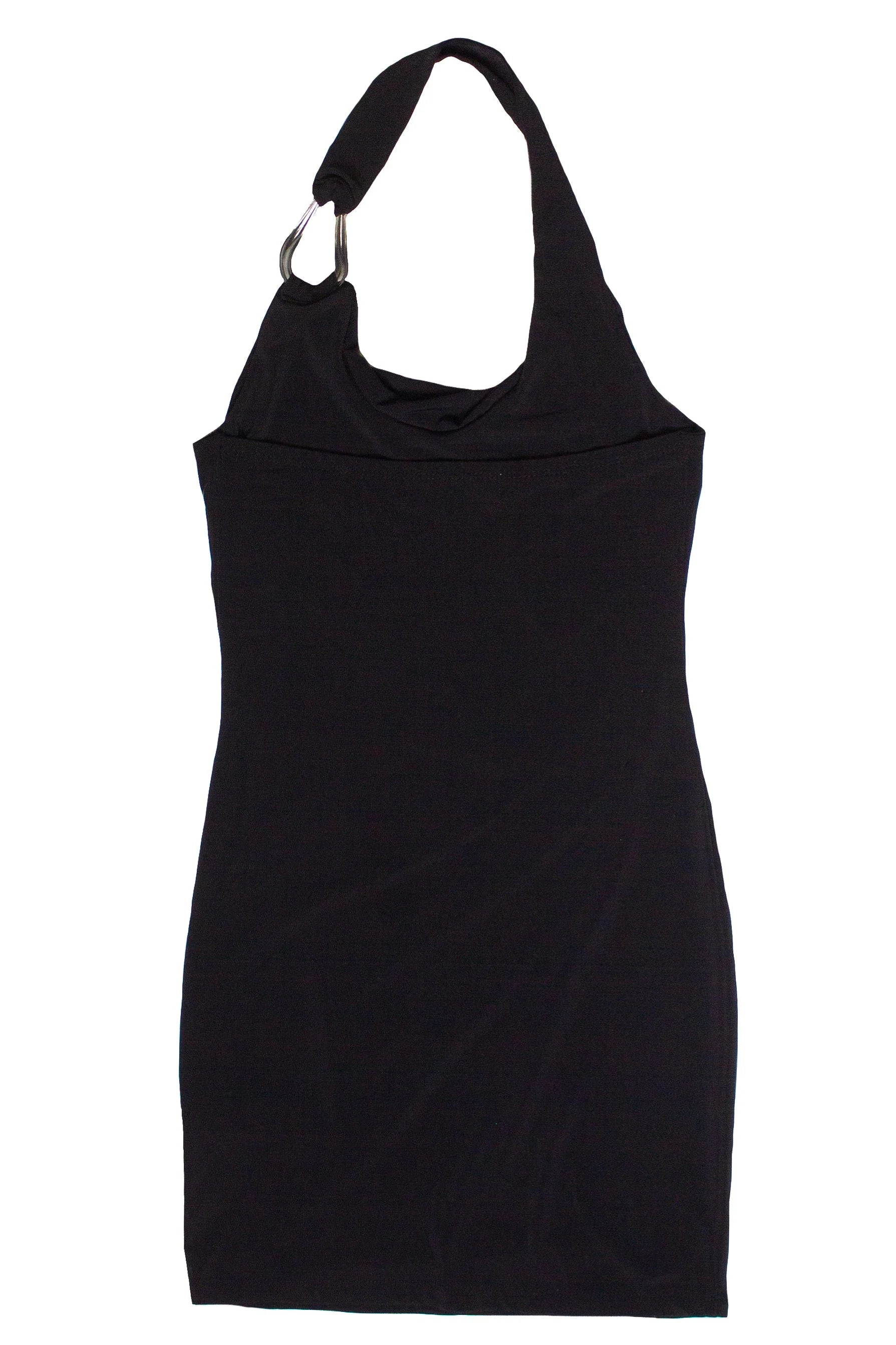 Buckle Halter Mini Dress
