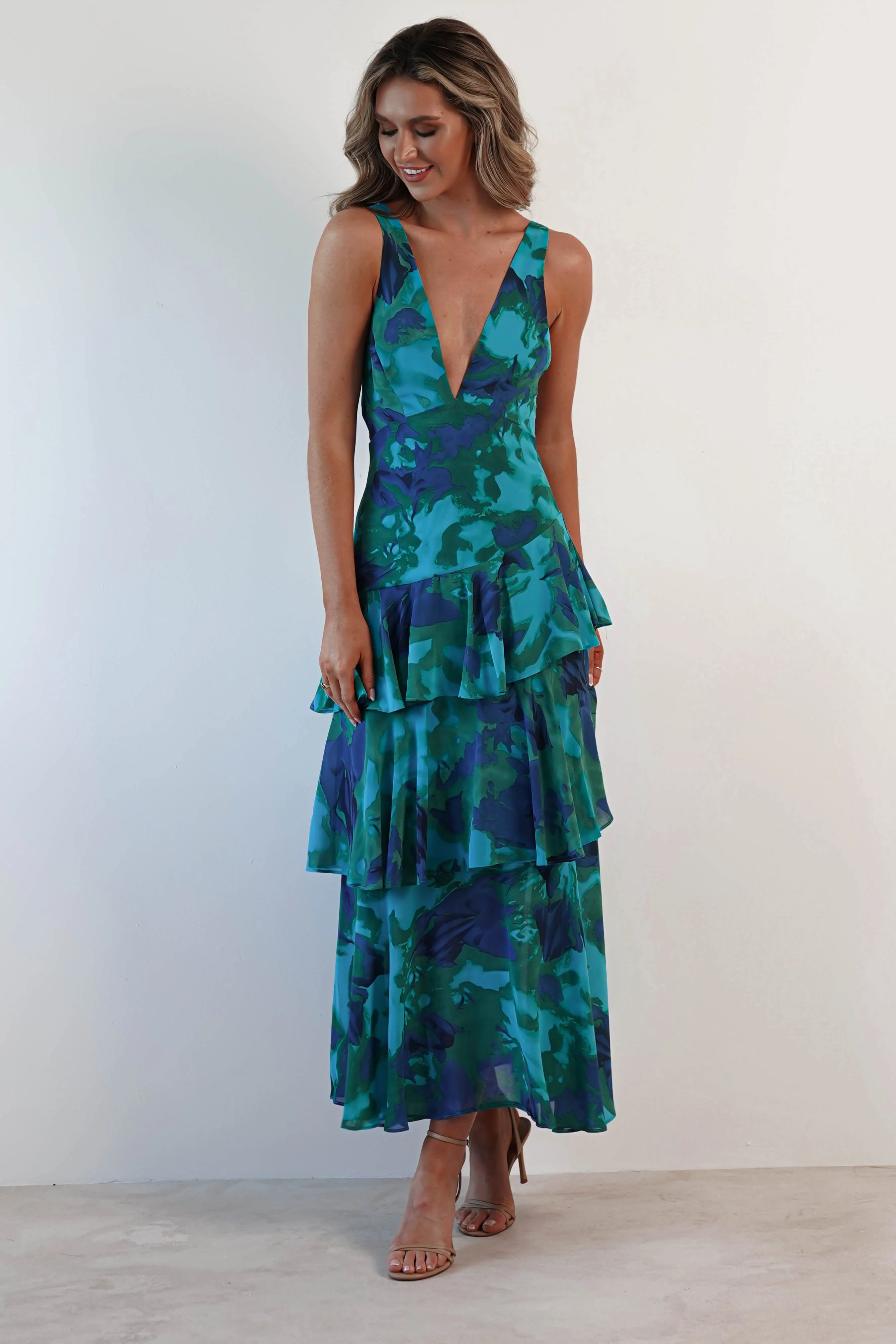 Veda Ruffle Midi Dress