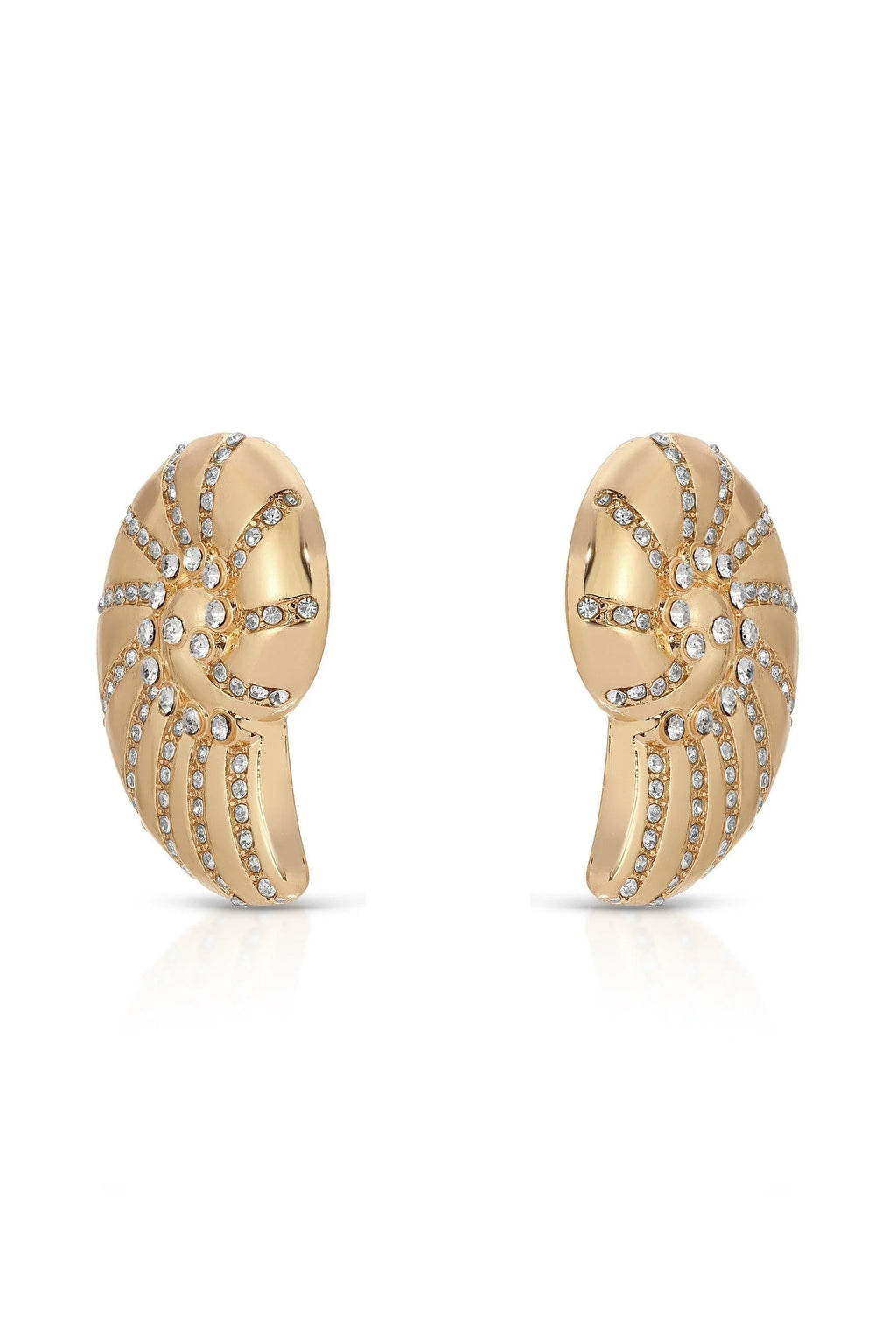 Crystal Shell Earrings - 18k Gold Plated