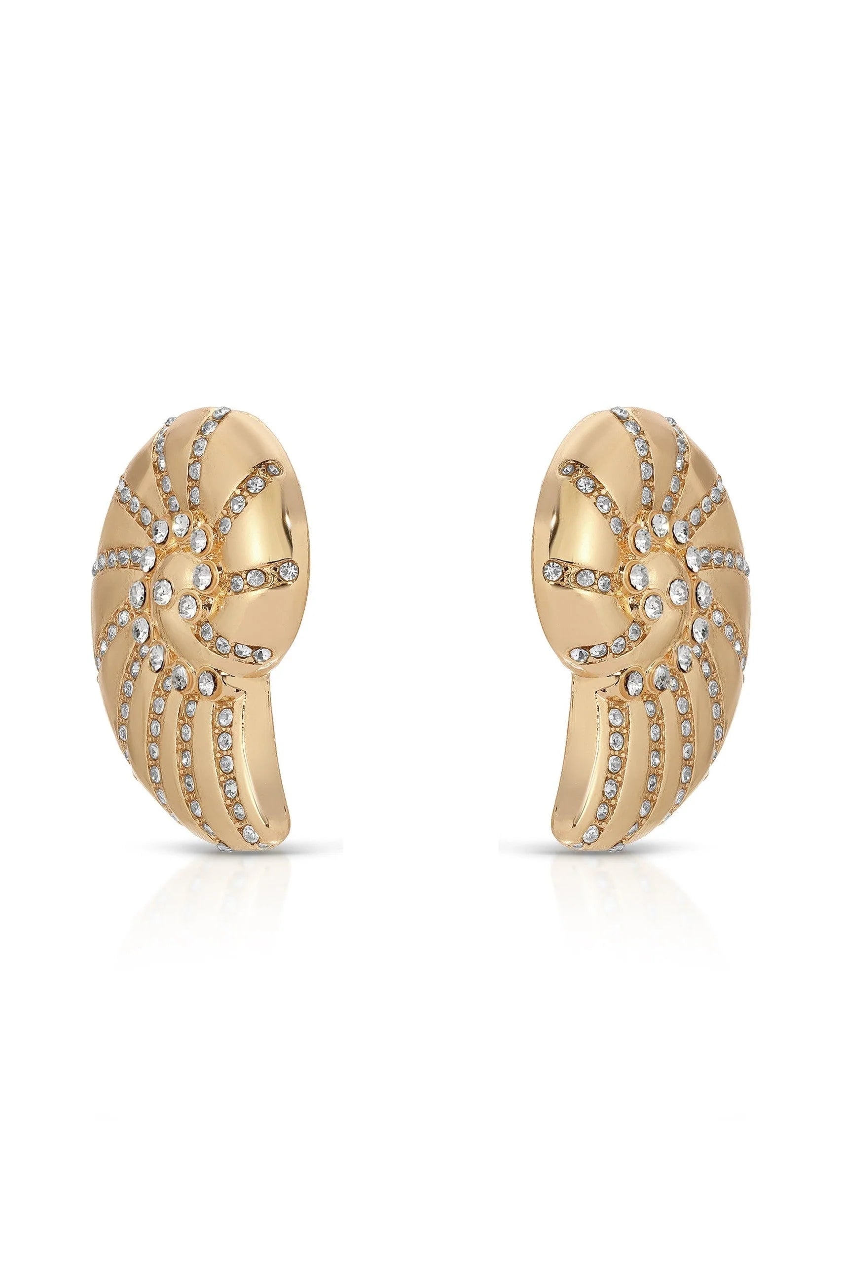 Crystal Shell Earrings - 18k Gold Plated