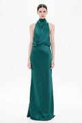 Misha Cameron Satin Dress - Teal Blue