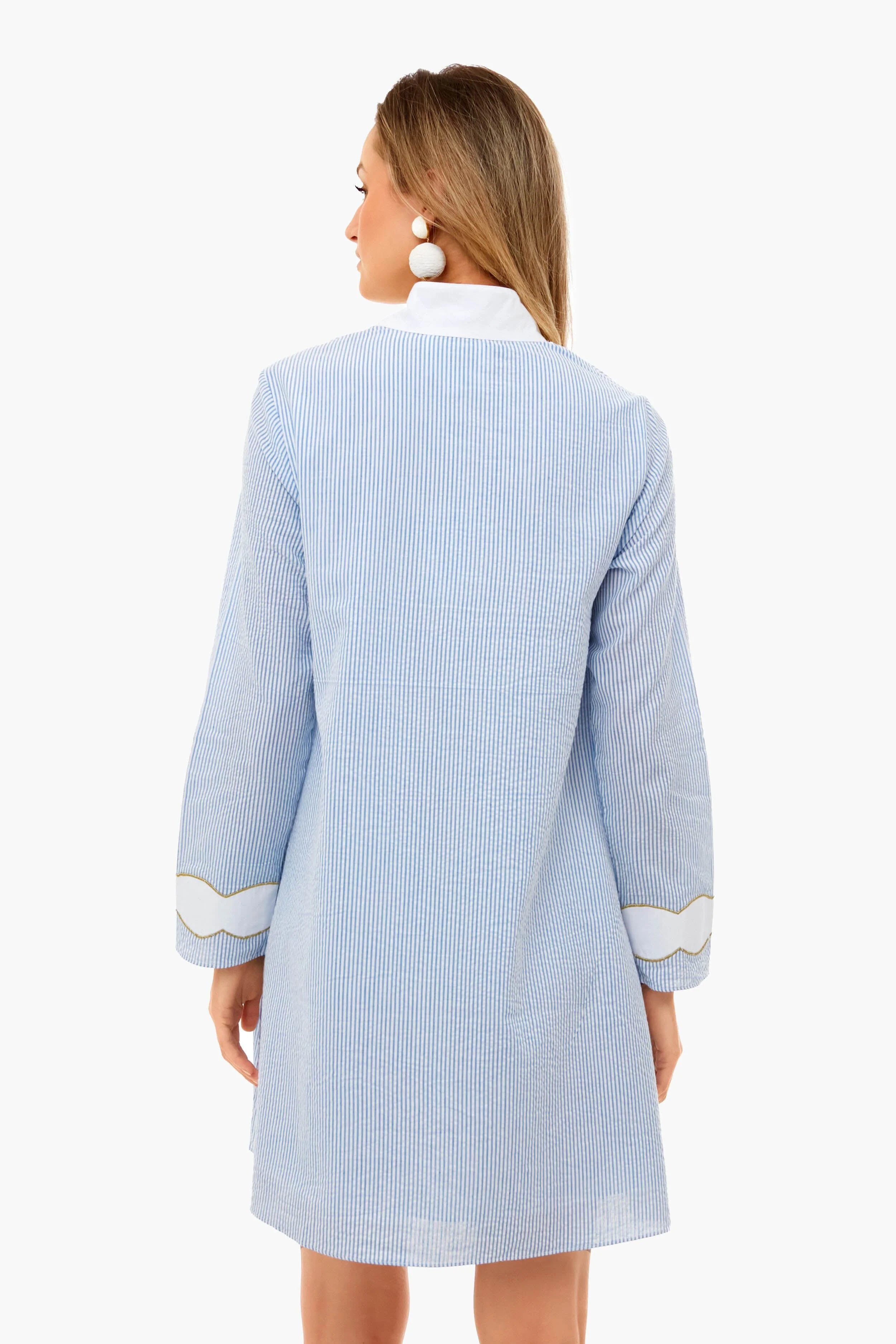 Blue Seersucker Gail Dress