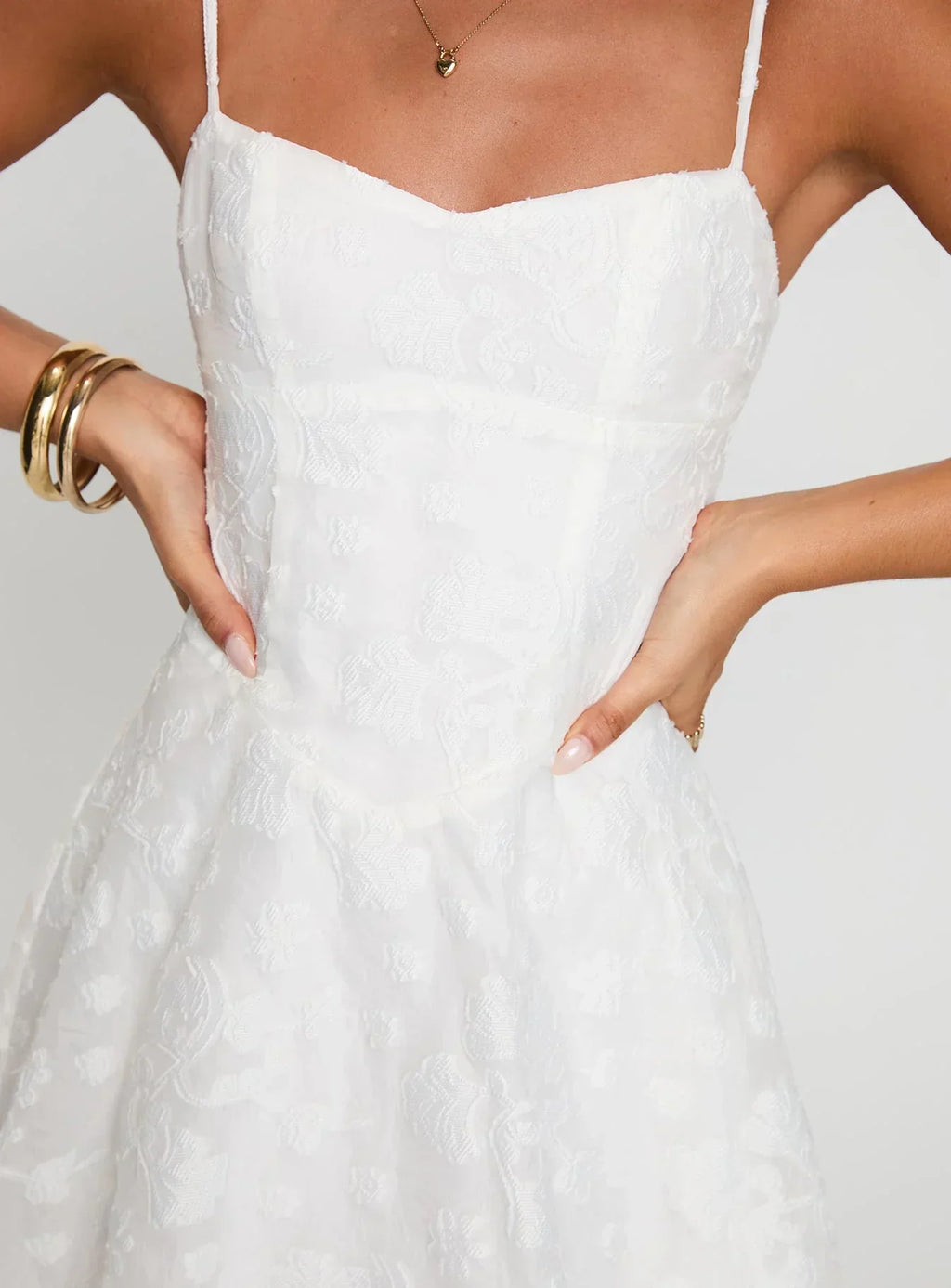 New Chapters Broderie Mini Dress White