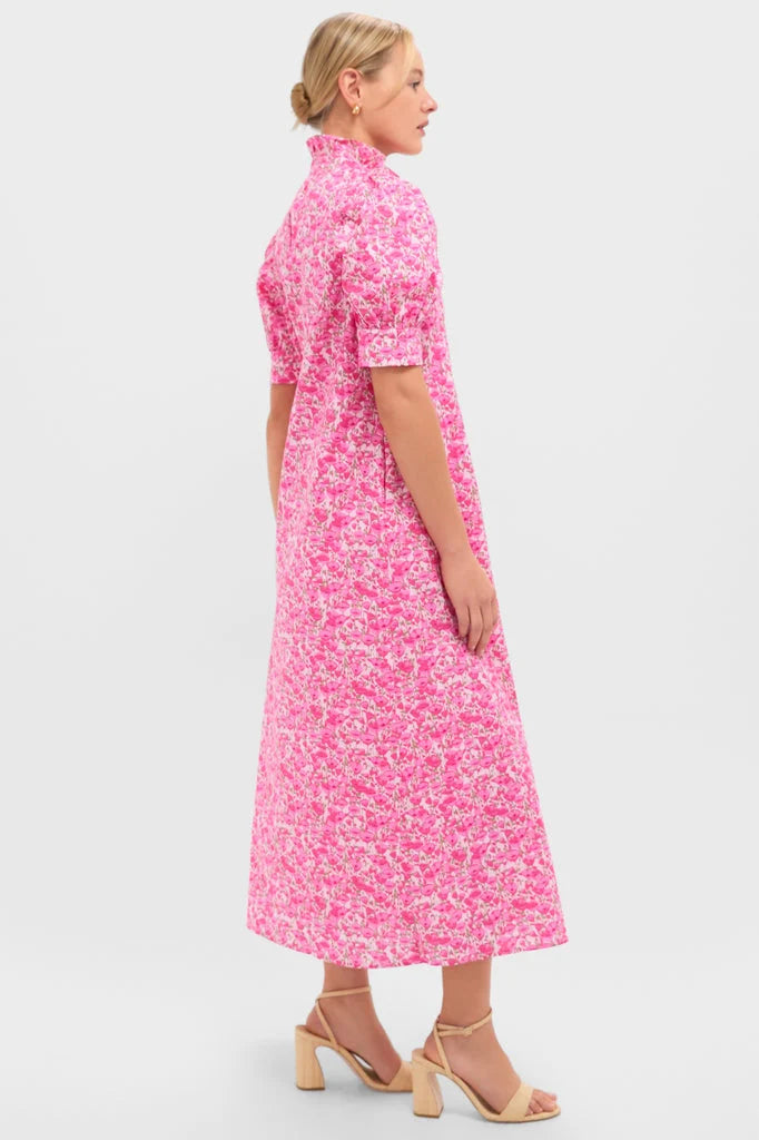 Pink Poppies Floral Louisa Maxi Dress