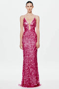 Misha Sapphire Sequin Maxi Dress - Fuchsia