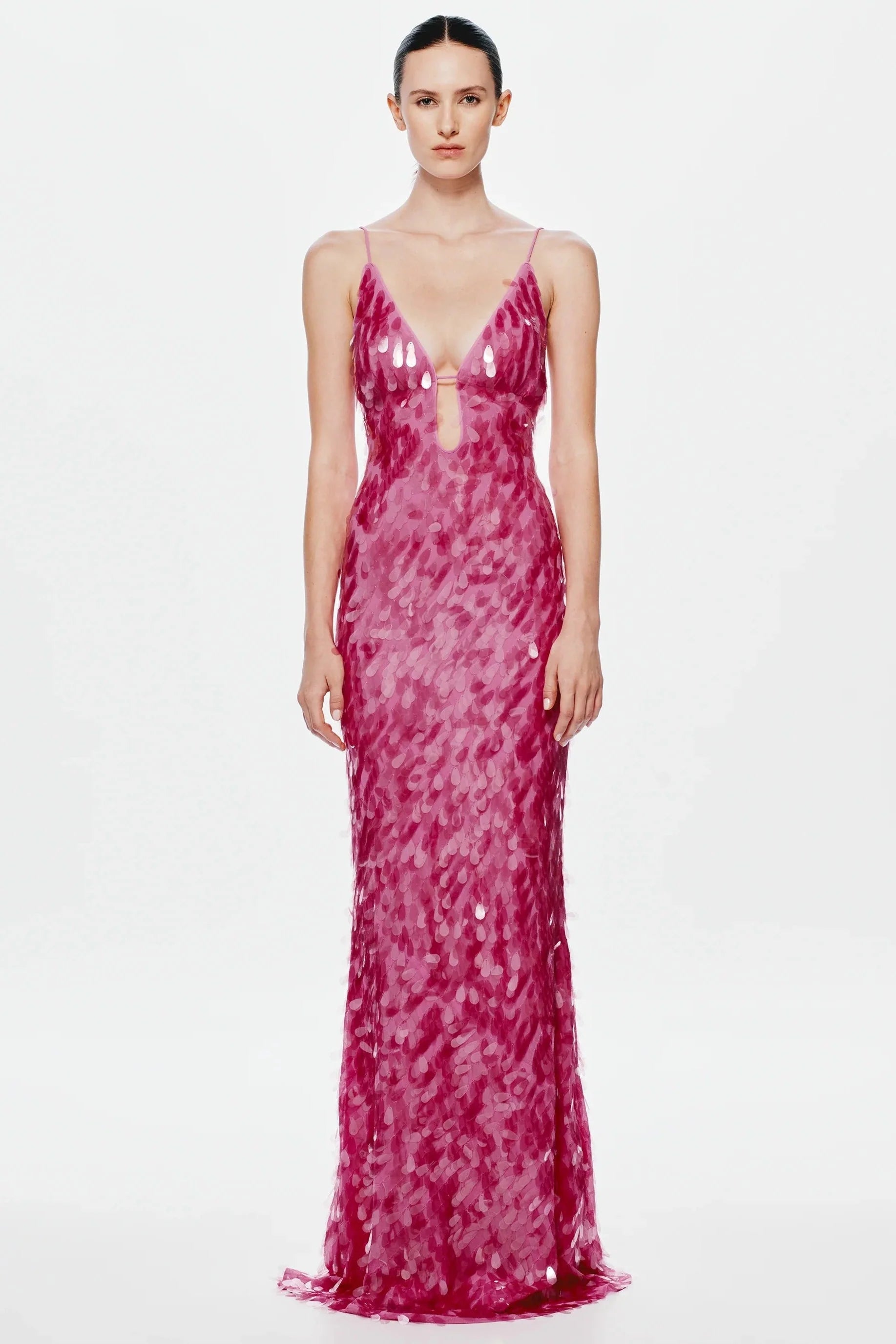 Misha Sapphire Sequin Maxi Dress - Fuchsia