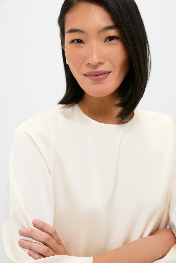 Winter White Side Button Jamie Dress
