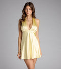 Back for More Satin A-Line Mini Dress