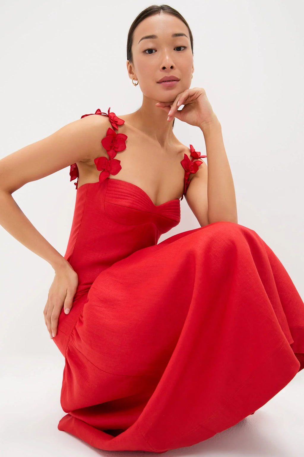 Red Ser Arte Embellished Maxi Dress