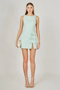 Melanie 3 Bow Slit Mini Dress - Mint