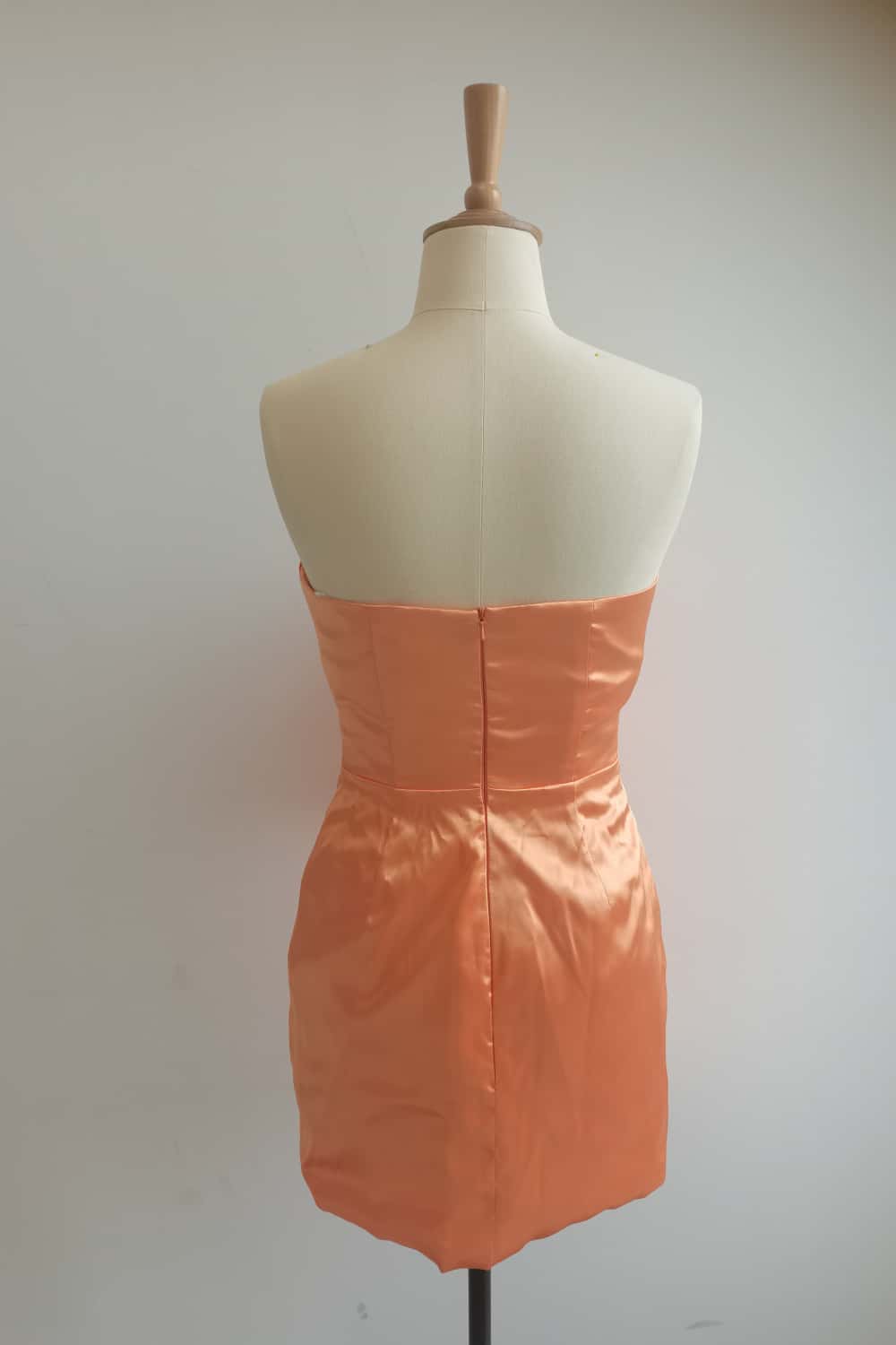 Strapless Pink Tie Front Short Dress
