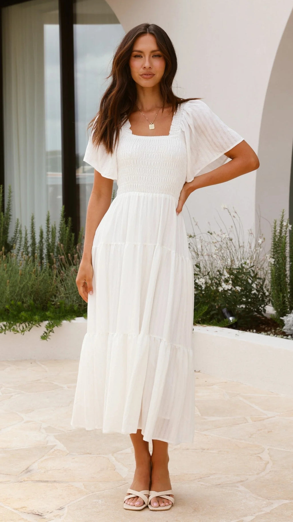 Lainey Midi Dress - White