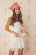 Perfected Sweetness White Pleated Tiered Mini Dress