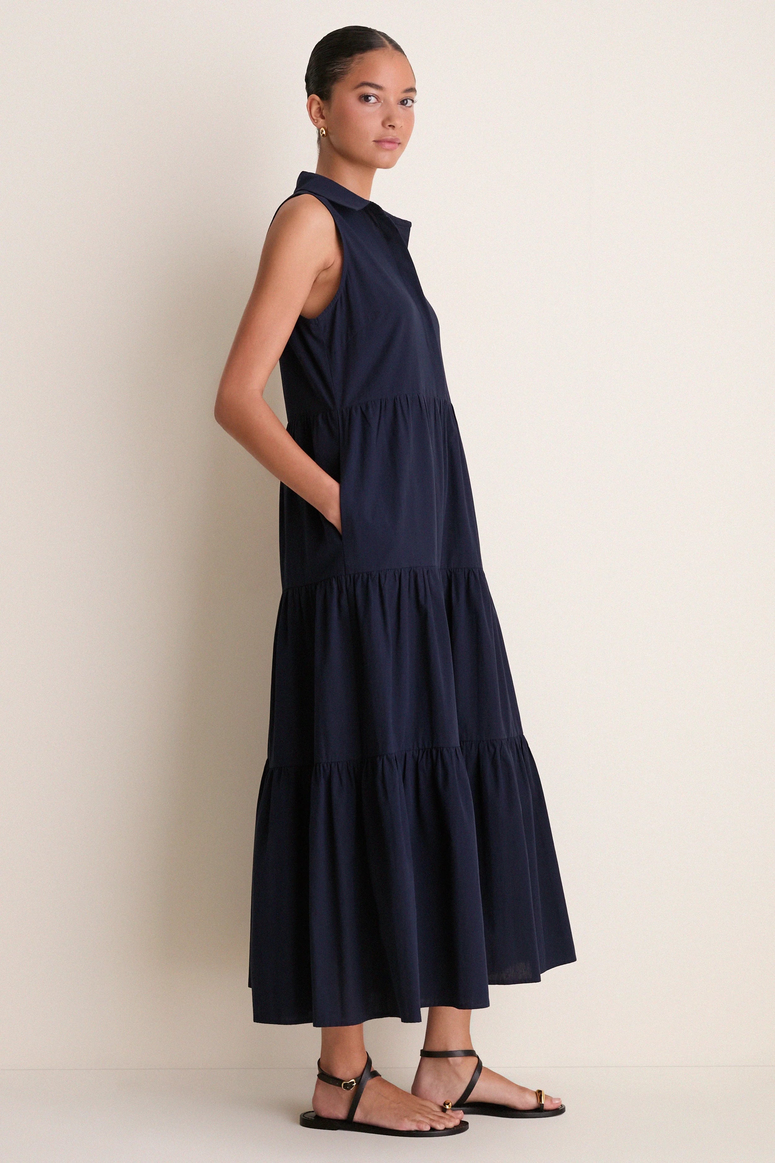 Navy Sleeveless Mabel Maxi Dress
