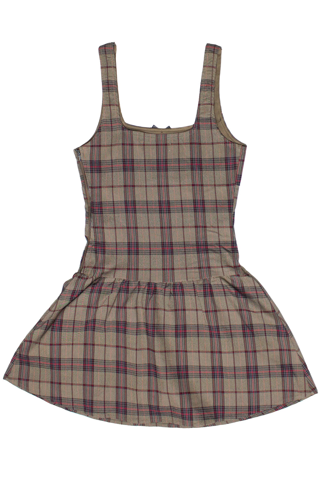 Drop Waist Plaid Mini Skort Dress