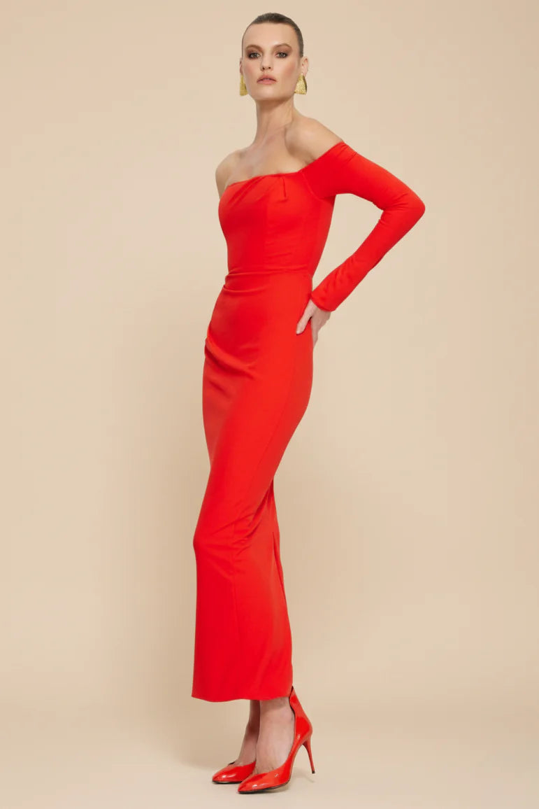 Kristie Midi Dress - Cherry Red
