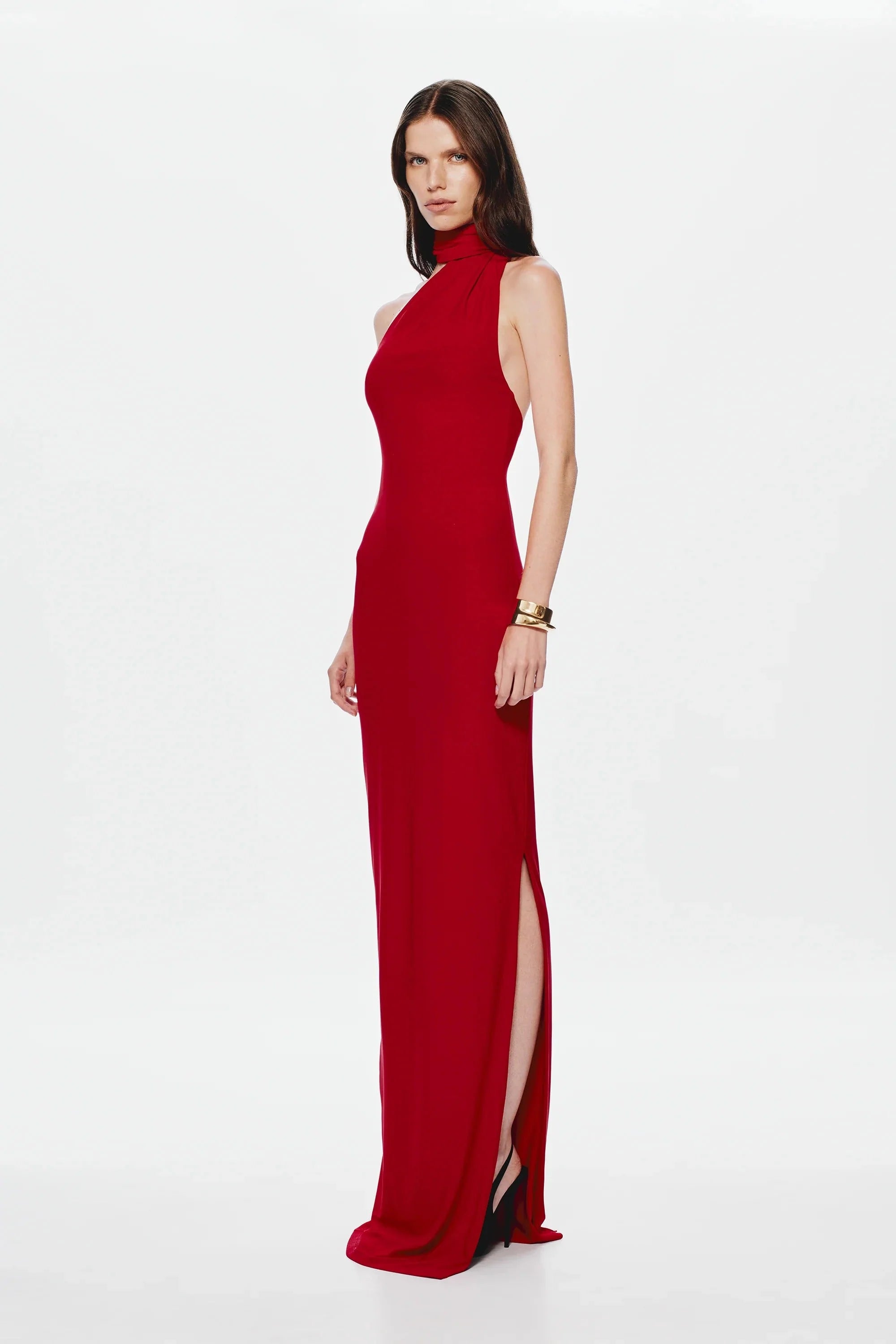 Misha Nicolette Jersey Maxi Dress - Cherry