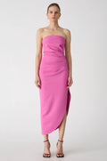 Misha Audrina Crepe Midi Dress - Purple Rose