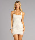All Eyes On You Sequin Halter Mini Dress