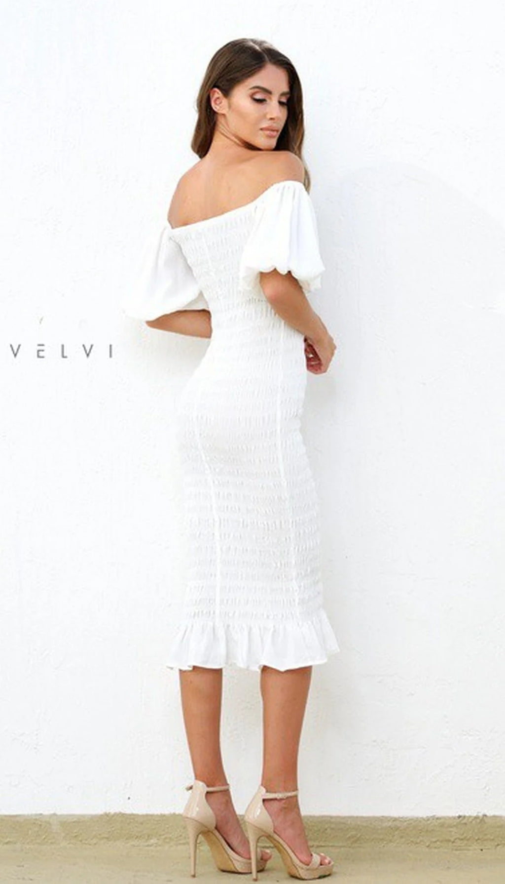 Skyla by Velvi Midi Wedding Guest Dress
