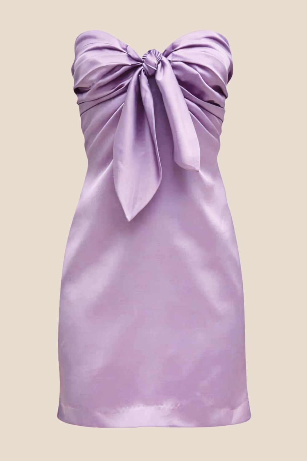 Strapless Yellow Tie Front A-line Short Dress