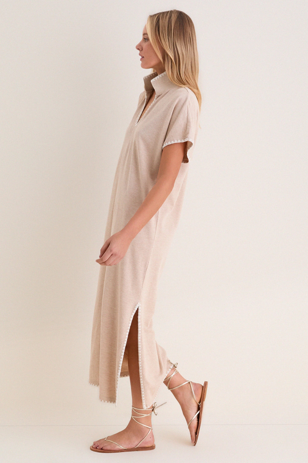 Sandstone Pique Melissa Maxi Dress