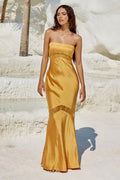 Melrose Strapless Dress - Orange