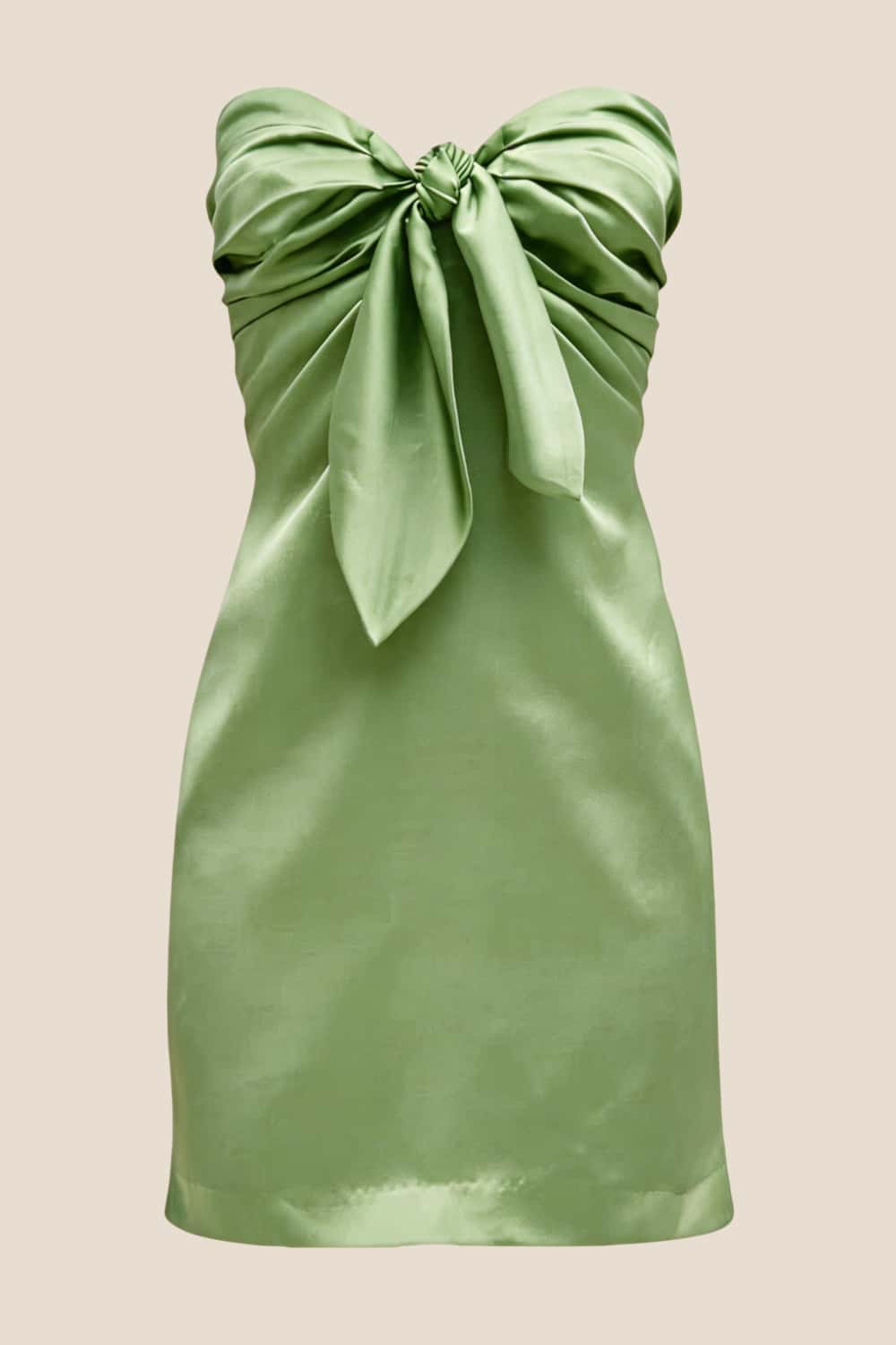 Strapless Pink Tie Front Short Dress