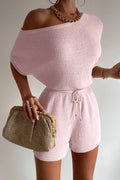Miami Knit Romper - Baby Pink
