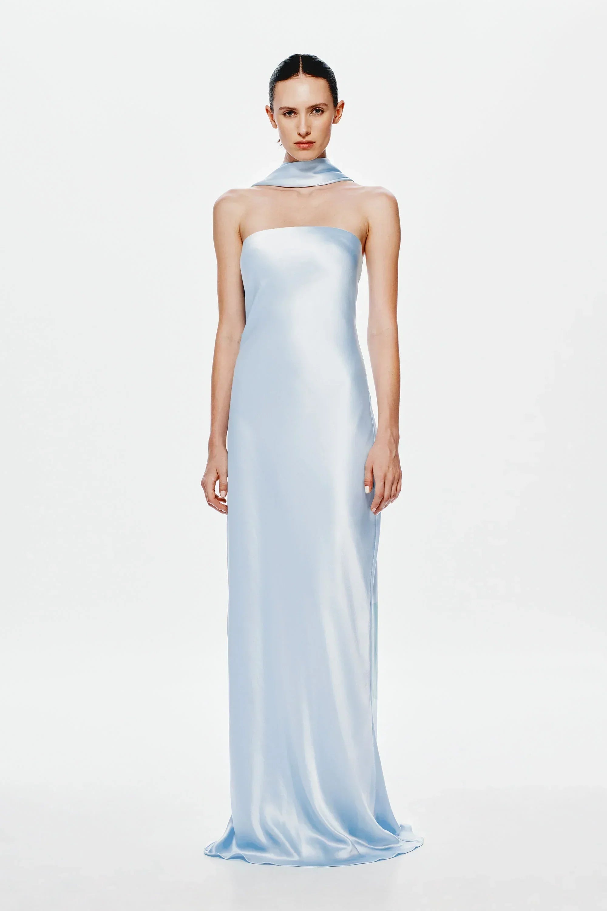 Misha Lilia Satin Gown - Dove