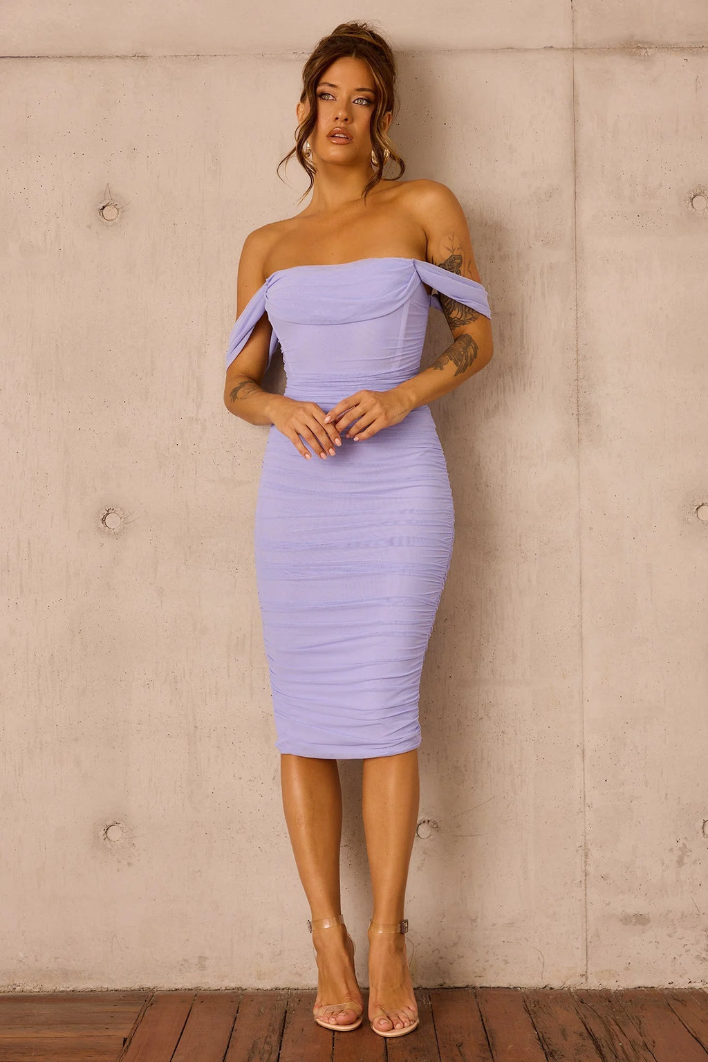 Main Character Mesh Midi Dress - Cornflower