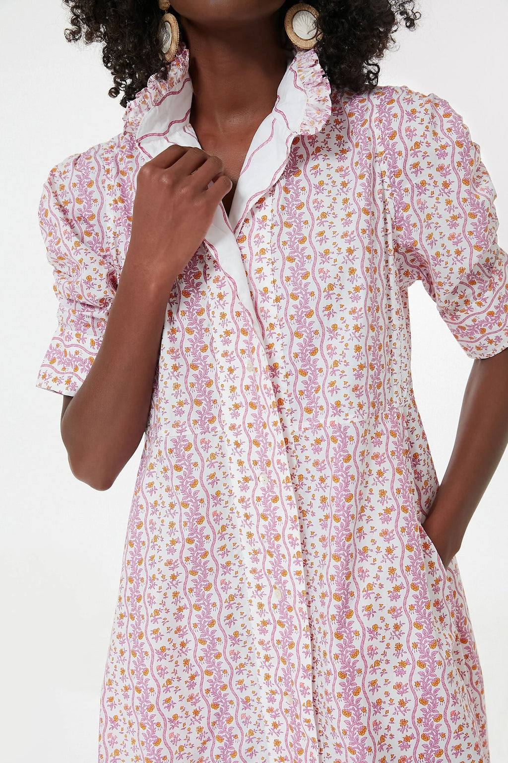 Pink Floral Venetia Midi Dress