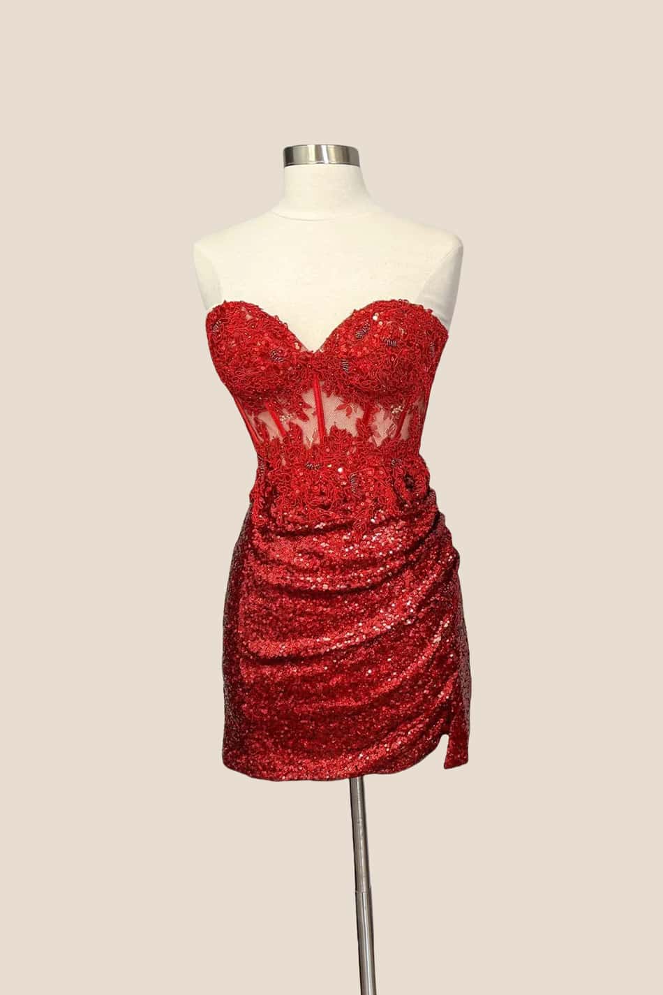 Strapless Royal Blue Sequin Tight Short Dress